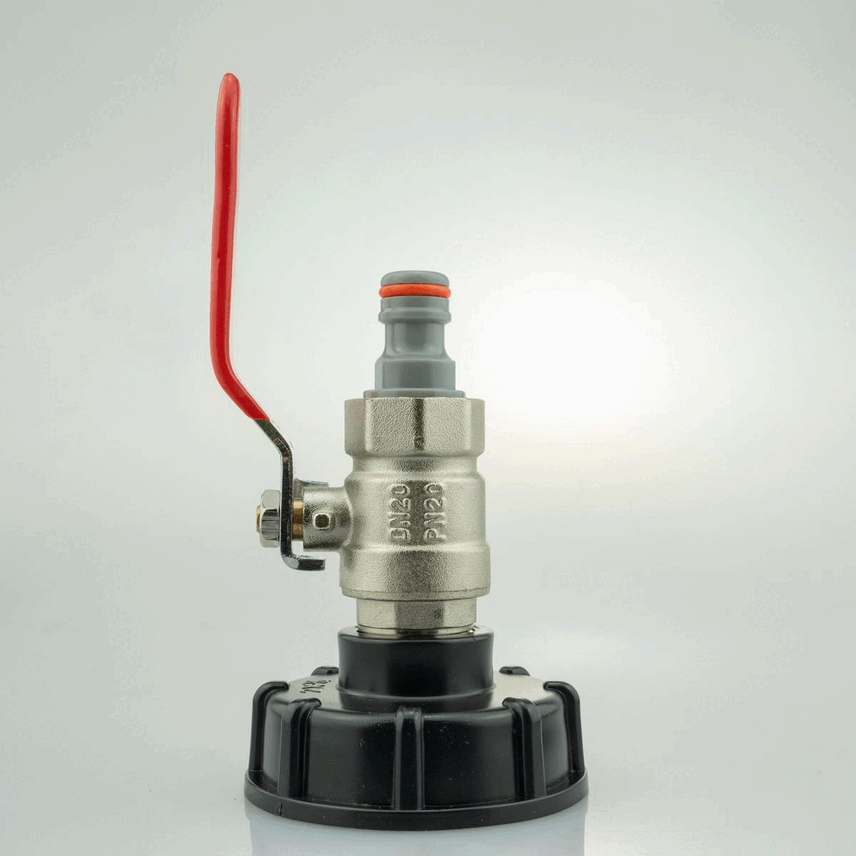 IBC 2” S60X6 Lid with Lever Valve and WL-Type Male Quick Connect Fitting