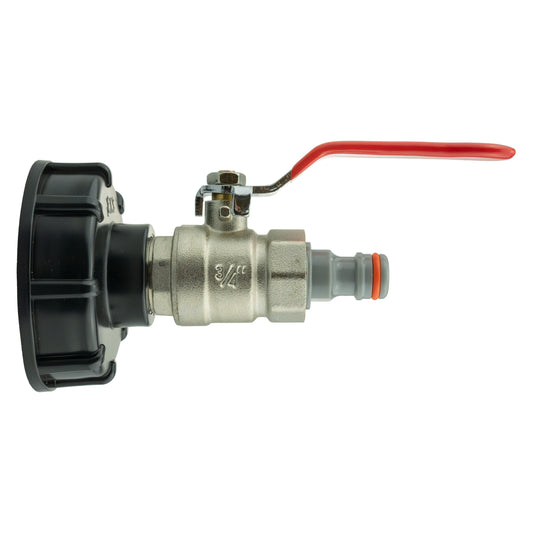 IBC 2” S60X6 Lid with Lever Valve and WL-Type Male Quick Connect Fitting