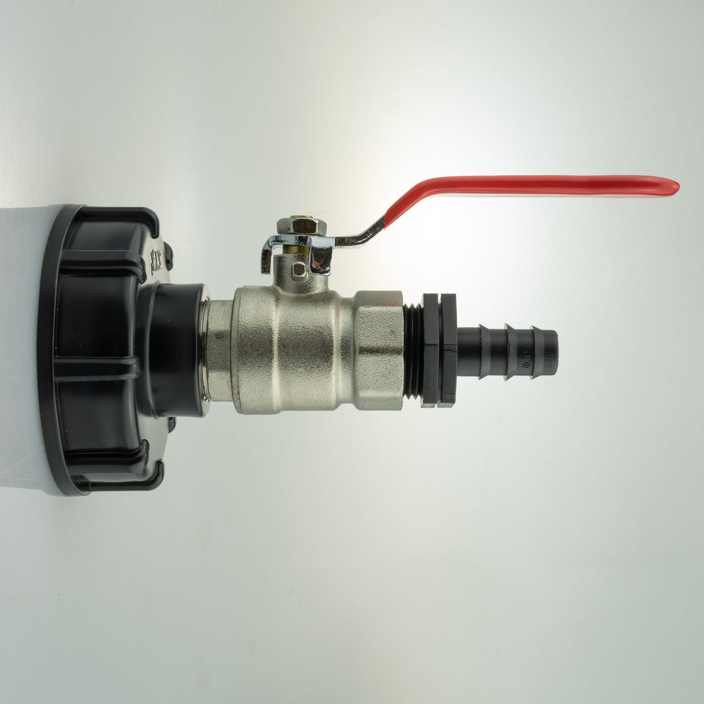 IBC 2” S60X6 Lid with Lever Tap and 16mm Straight Hose Barb Connector