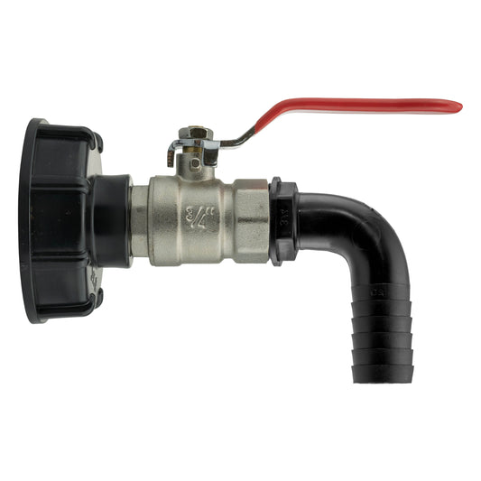 IBC 2” S60X6 Lid with Lever Tap and 20mm Hose Tail Elbow Connector