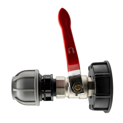 IBC 2” S60X6 Lid with Lever Valve and 25mm MDPE Inline Connector
