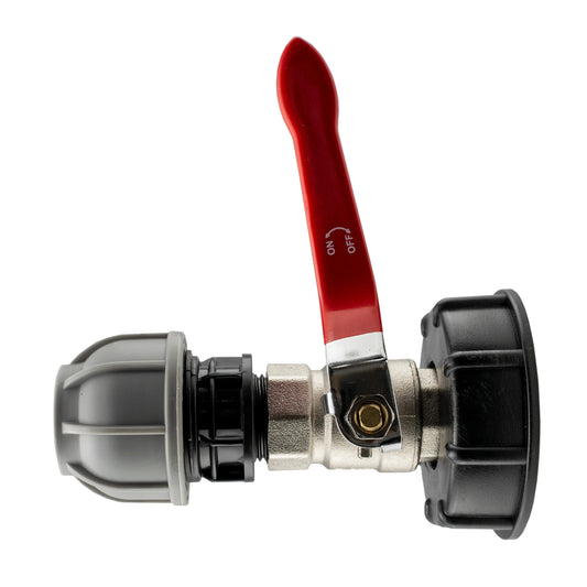 IBC 2” S60X6 Lid with Lever Valve and 25mm MDPE Inline Connector
