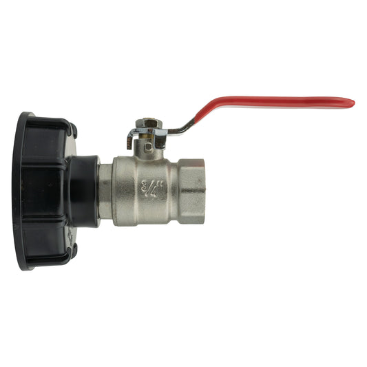 IBC 2” S60X6 Lid Fitted with ¾” BSP Male-Female Lever Tap Valve