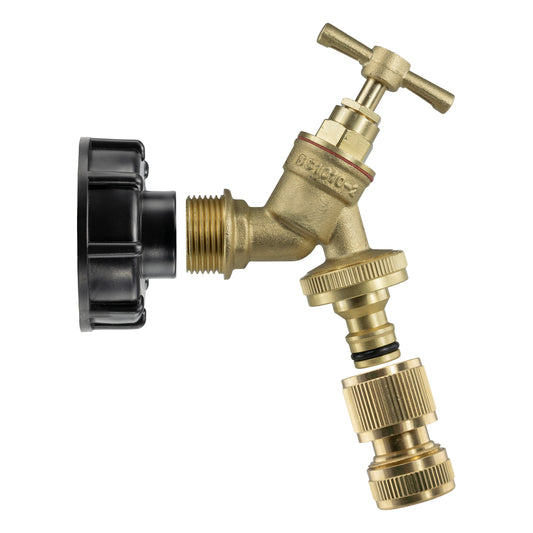 IBC 2” S60X6 Lid with Brass Bib Tap and Quick Hose Coupling