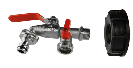 IBC 2” S60X6 Lid with Twin ½” BSP Tap