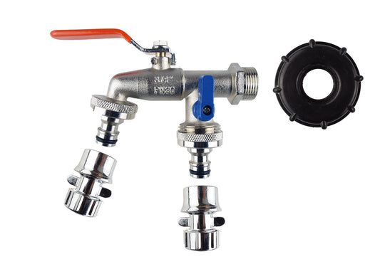IBC 2” S60X6 Lid with Twin Quick Connect Taps and Hose Couplings