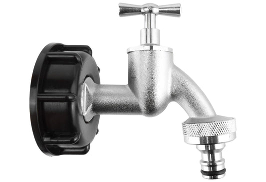 IBC 2” S60X6 Lid with Quick-Connect Nickel-Plated ½” BSP Bib Tap