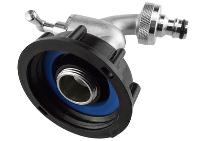 IBC 2” S60X6 Lid with Quick-Connect Nickel-Plated ½” BSP Bib Tap