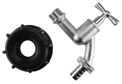 IBC 2” S60X6 Lid with ¾” Barb Nickel-Plated Bib Tap