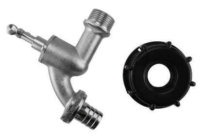 IBC 2” S60X6 Lid with ½” Barb Nickel-Plated Bib Tap