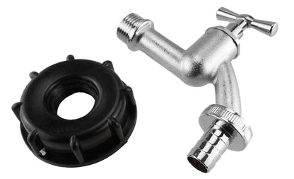 IBC 2” S60X6 Lid with ½” Barb Nickel-Plated Bib Tap