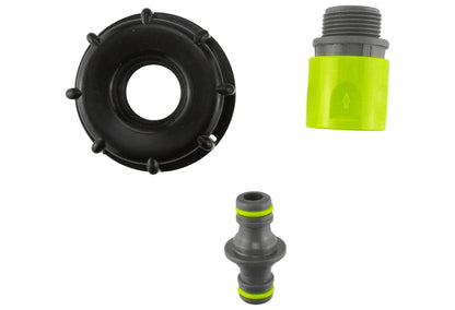 IBC 2” S60X6 Lid with ¾” BSP Thread Connector and Dual Male Hose Coupler – Lime