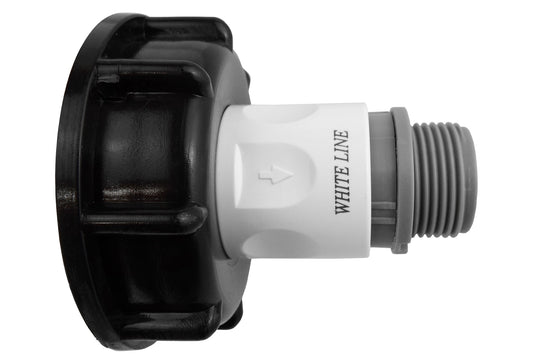 IBC 2” S60X6 Lid with Quick Connect Male Fitting and ¾” BSP Hose Adapter