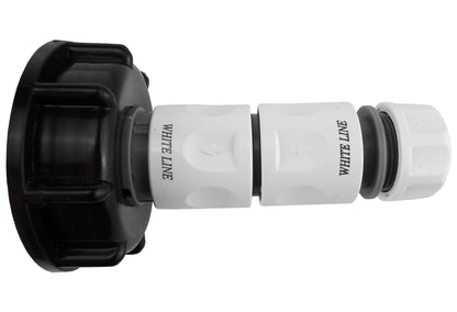 IBC 2” S60X6 Lid with BSP Thread, Twin Male Adapter and Hose Connector WL