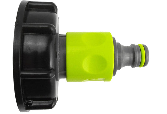 IBC 2” S60X6 Lid with ¾” BSP Thread Connector and Dual Male Hose Coupler – Lime