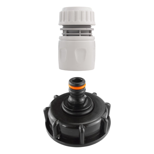 IBC 2” S60X6 Lid with Male Quick Coupling and Hose Connector