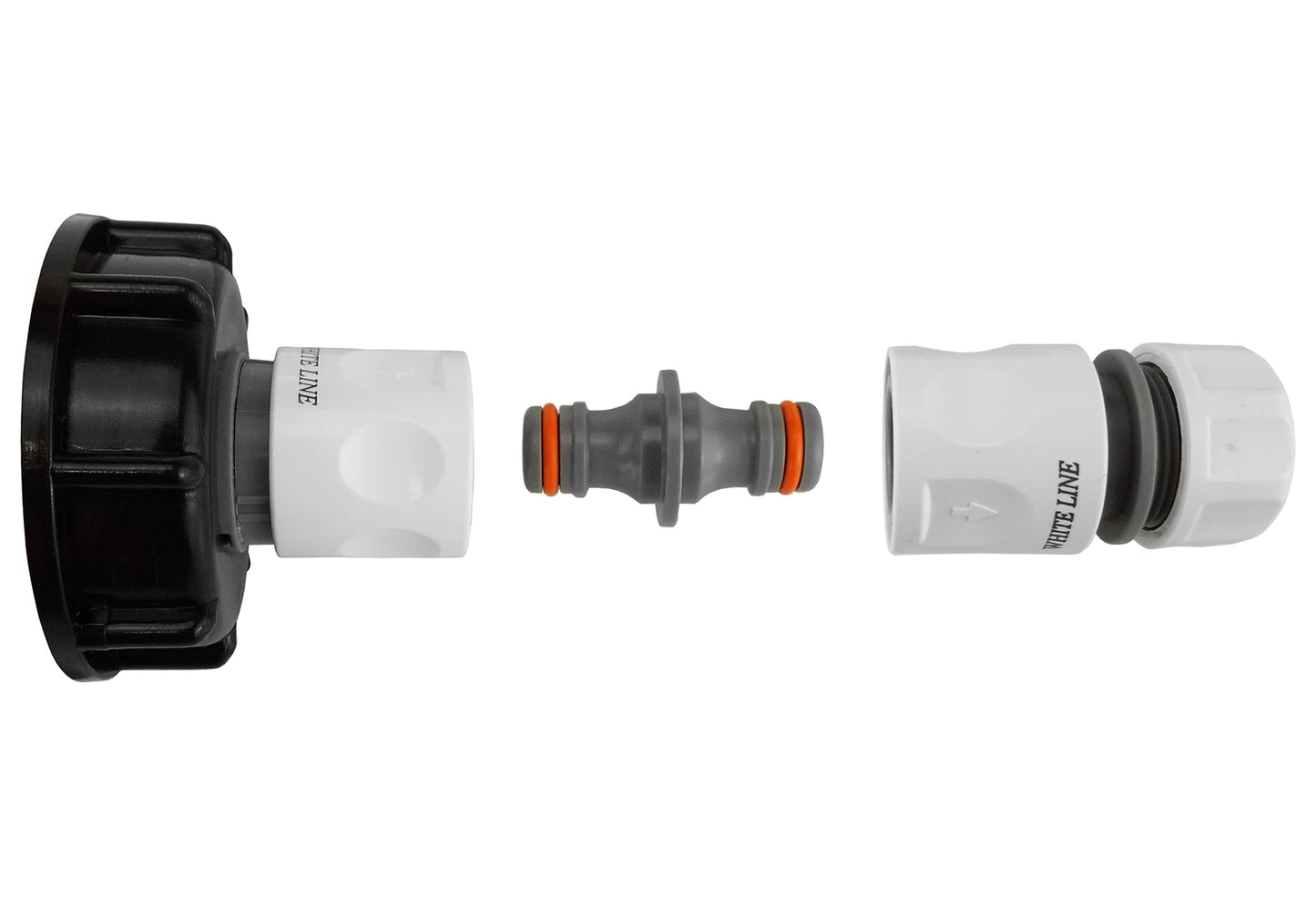IBC 2” S60X6 Lid with BSP Thread, Twin Male Adapter and Hose Connector WL