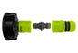 IBC 2” S60X6 Lid with Threaded Hose Adaptor, Dual Male Connector and Lime Hose Fitting