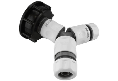 IBC 2” S60X6 Cap with ¾” BSP Threaded Connector, 3-Way Splitter and Hose Fittings