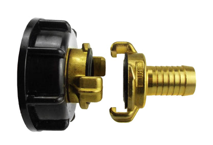 IBC 2" S60X6 Lid with 19mm Hose Tail Geka-Style Connector