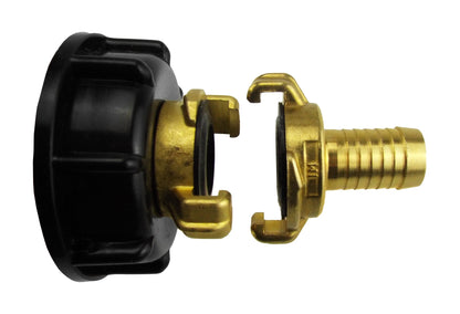 IBC 2" S60X6 Lid with 19mm Hose Tail Geka-Style Connector
