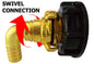 IBC 2" S60X6 Lid with 25mm Elbow Hose Tail Geka-Style Swivel Connector