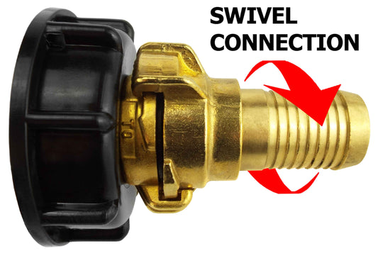 2" IBC Cap S60X6 with 25mm Geka-Type Swivel Barb Connector