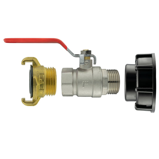 IBC 2" S60X6 Lid with BSP Male-Female Lever Tap and Geka-Style Connector