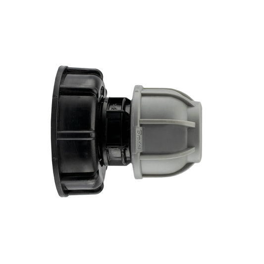 IBC 2" S60X6 Lid with 25mm MDPE Straight Pipe Connector