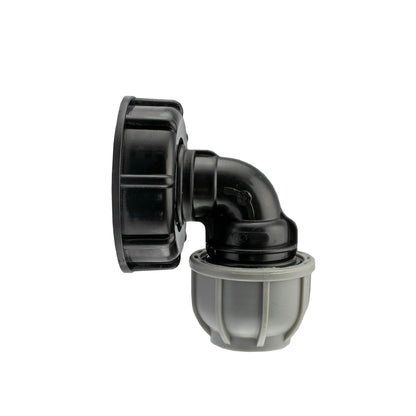 IBC S60X6 2” Lid Fitted with 20mm MDPE 90° Elbow