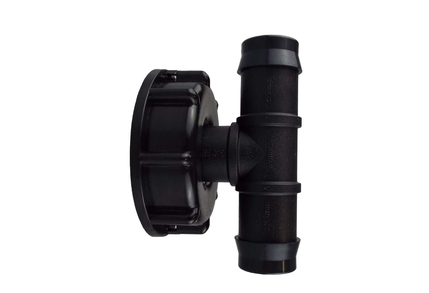 IBC 2” S60X6 Lid with 25mm Hose Barb Tee Connector