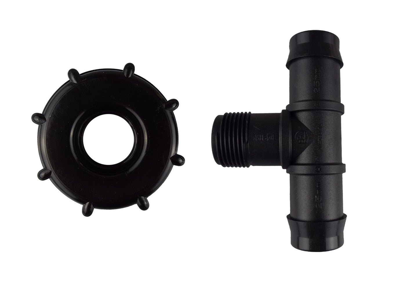 IBC 2” S60X6 Lid with 25mm Hose Barb Tee Connector