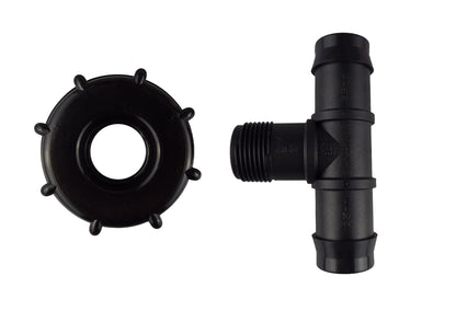 IBC 2” S60X6 Lid with 25mm Hose Barb Tee Connector
