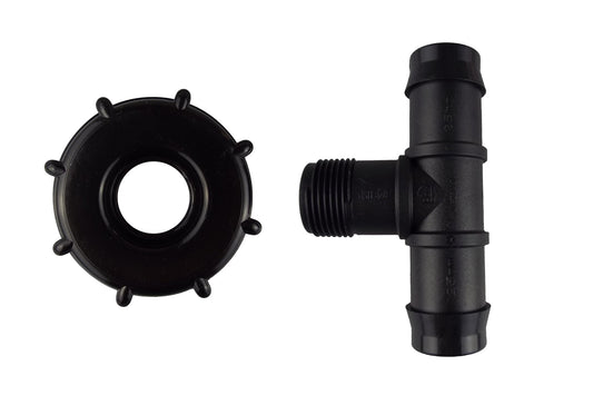 IBC 2” S60X6 Lid with 25mm Hose Barb Tee Connector