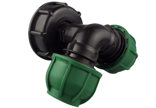 IBC 2” S60X6 Cap with 25mm MDPE Elbow T-Connector