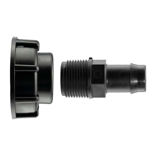 IBC 2” S60X6 Cap with 19mm Barb Straight Connector
