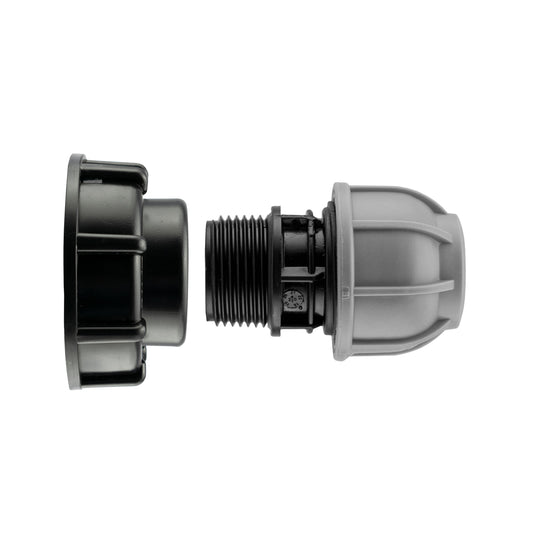 IBC 2” S60X6 Cap with 40mm MDPE Straight Connector