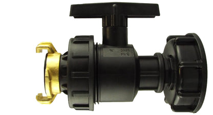 IBC 2" S60X6 Lid with Large Plastic Tap and Geka-Style Connector