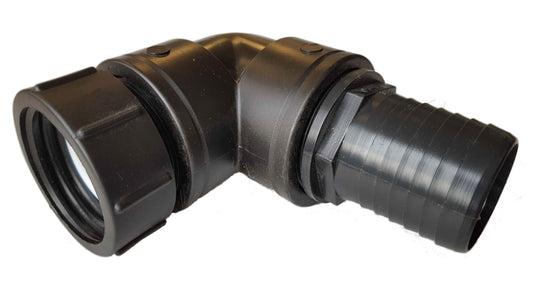 IBC 2” S60X6 Adapter with 2” BSP Elbow and 50mm Straight Hose Tail