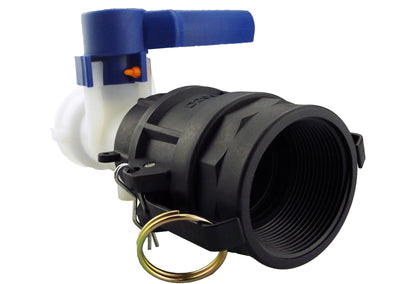 IBC 2” S60X6 Valve with 2” Camlock Connector and 2” BSP Type D Coupling