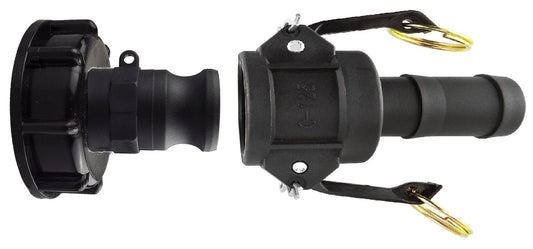 IBC 2” S60X6 Cap Fitted with ¾” Type F & C Camlock Quick Connectors