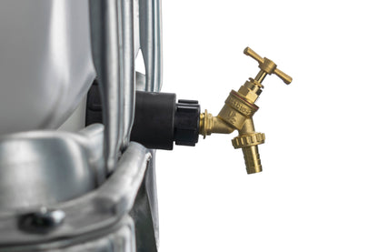 IBC 2” S60X6 – 1/2" BSPF Extended Adapter with 1/2” Brass Hose Barb Bib Tap