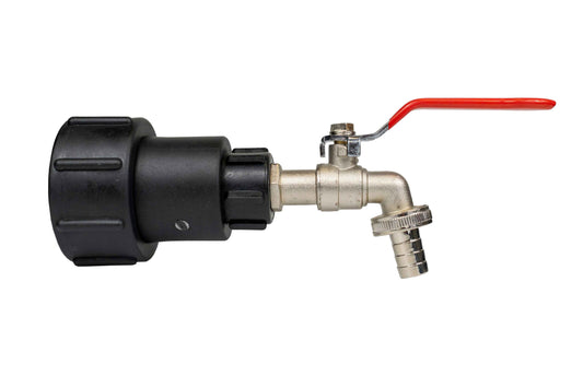 IBC 2” S60X6 – 3/4" BSPF Extended Connector with 3/4” Hose Tail Lever Tap