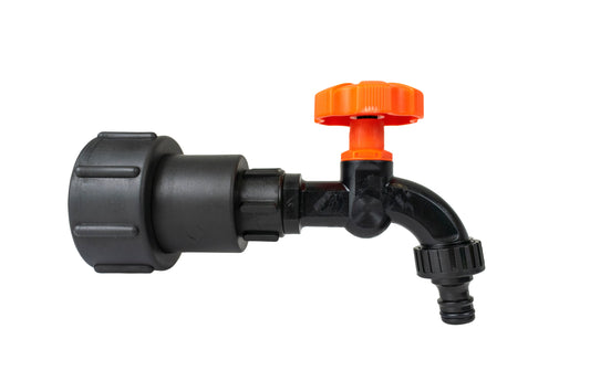 IBC 2” S60X6 to ¾” BSP Female Extension Adapter with ¾” BSP Plastic Garden Tap