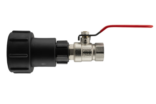 IBC 2” S60X6 to ½” BSP Female Extension Adapter with ½” BSPM-F Lever Tap