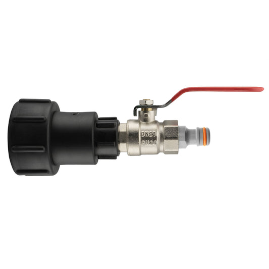 IBC 2” S60X6 – 1/2" BSPF Extended Connector with Lever Tap and Male Quick-Connect Fitting WL