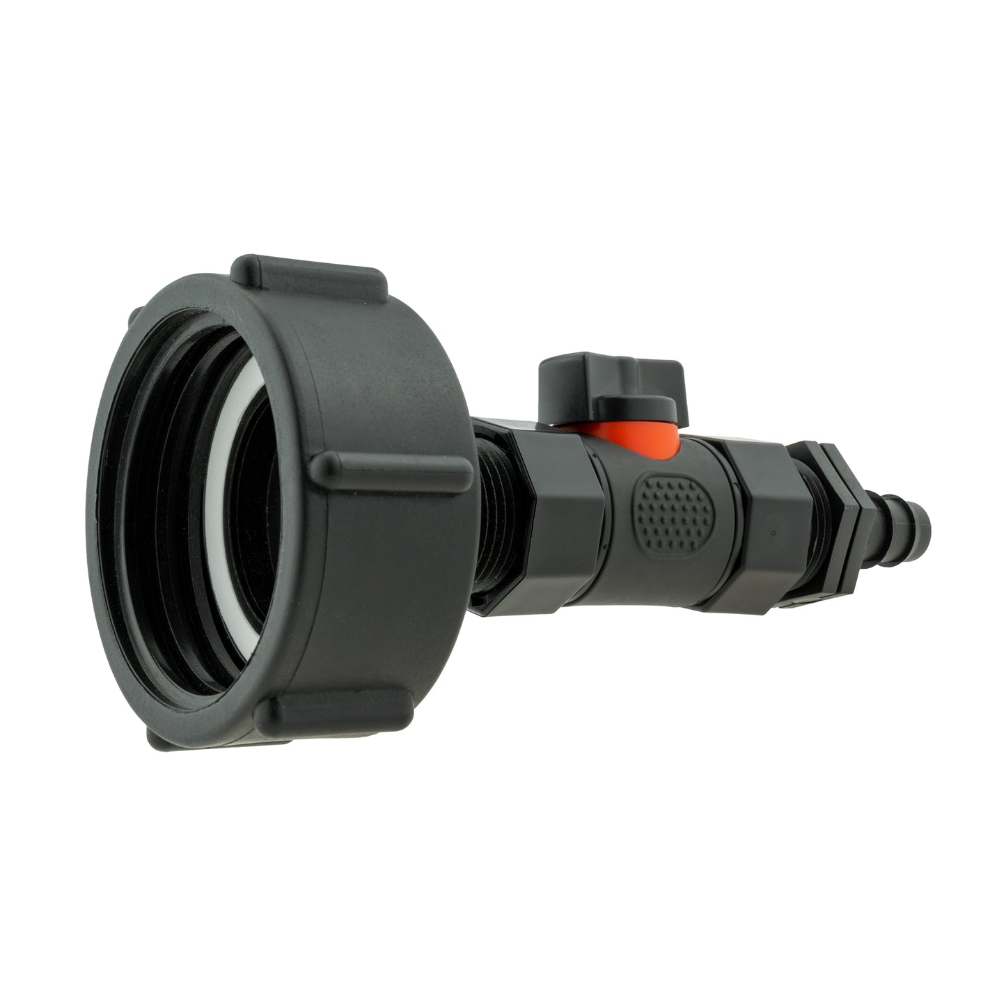 IBC 2” S60X6 Lid with Integrated BSP Female Valve and 16mm Barbed Straight Connector