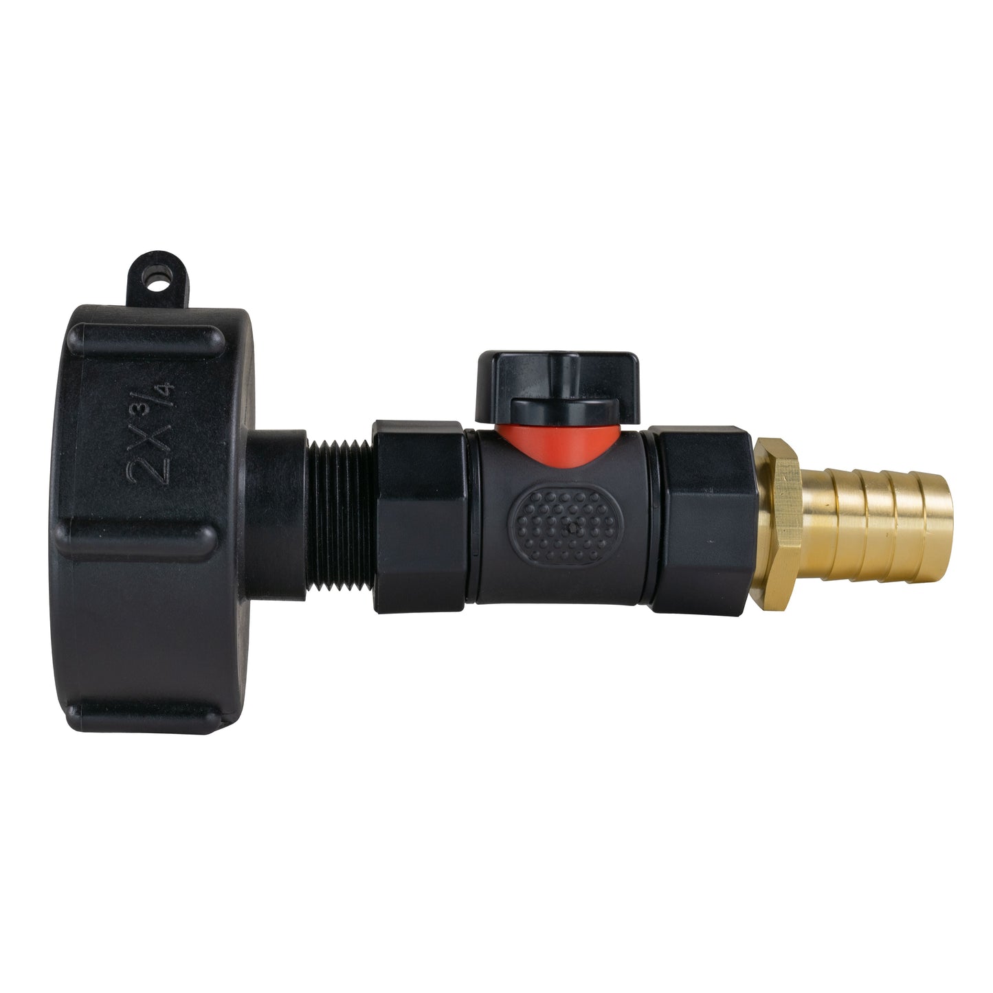 IBC 2” S60X6 Cap with Integrated BSP Female Valve and 19mm Brass Hose Tail