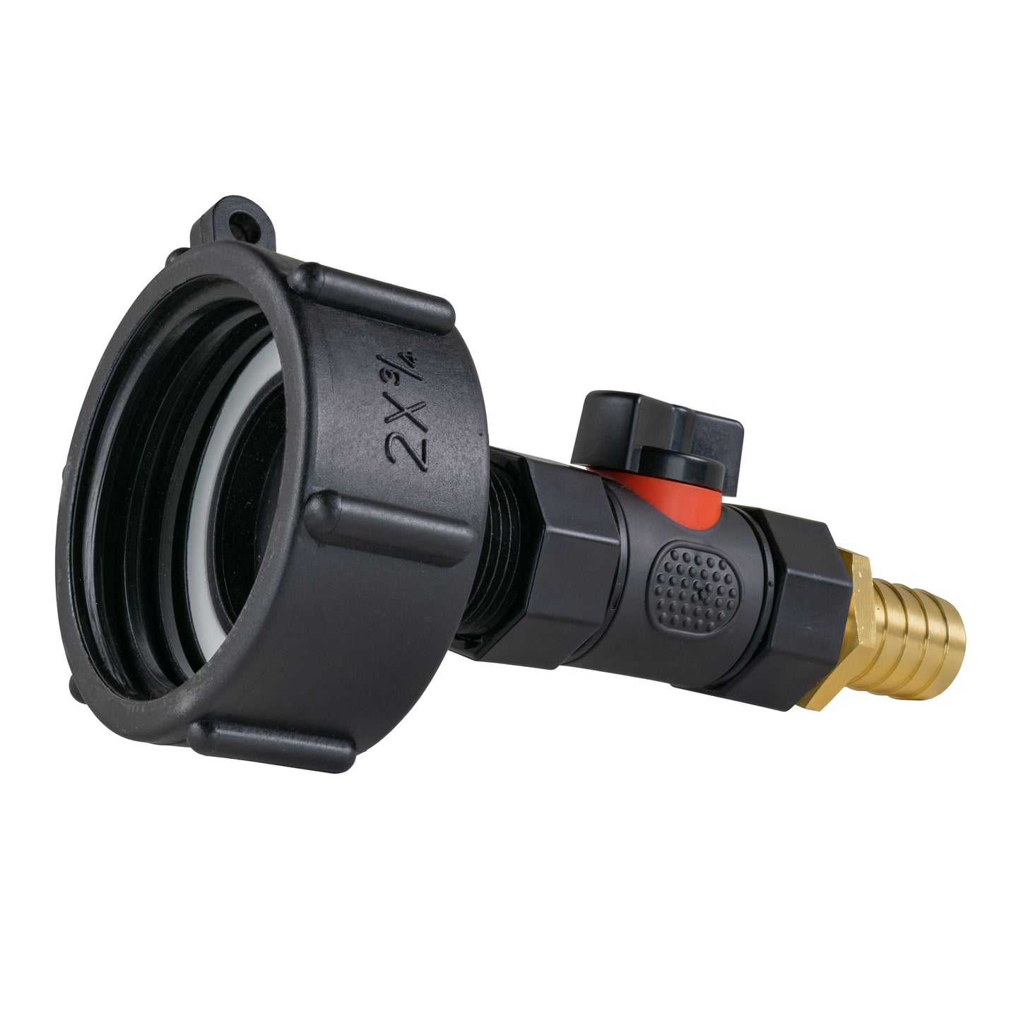 IBC 2” S60X6 Cap with Integrated BSP Female Valve and 19mm Brass Hose Tail