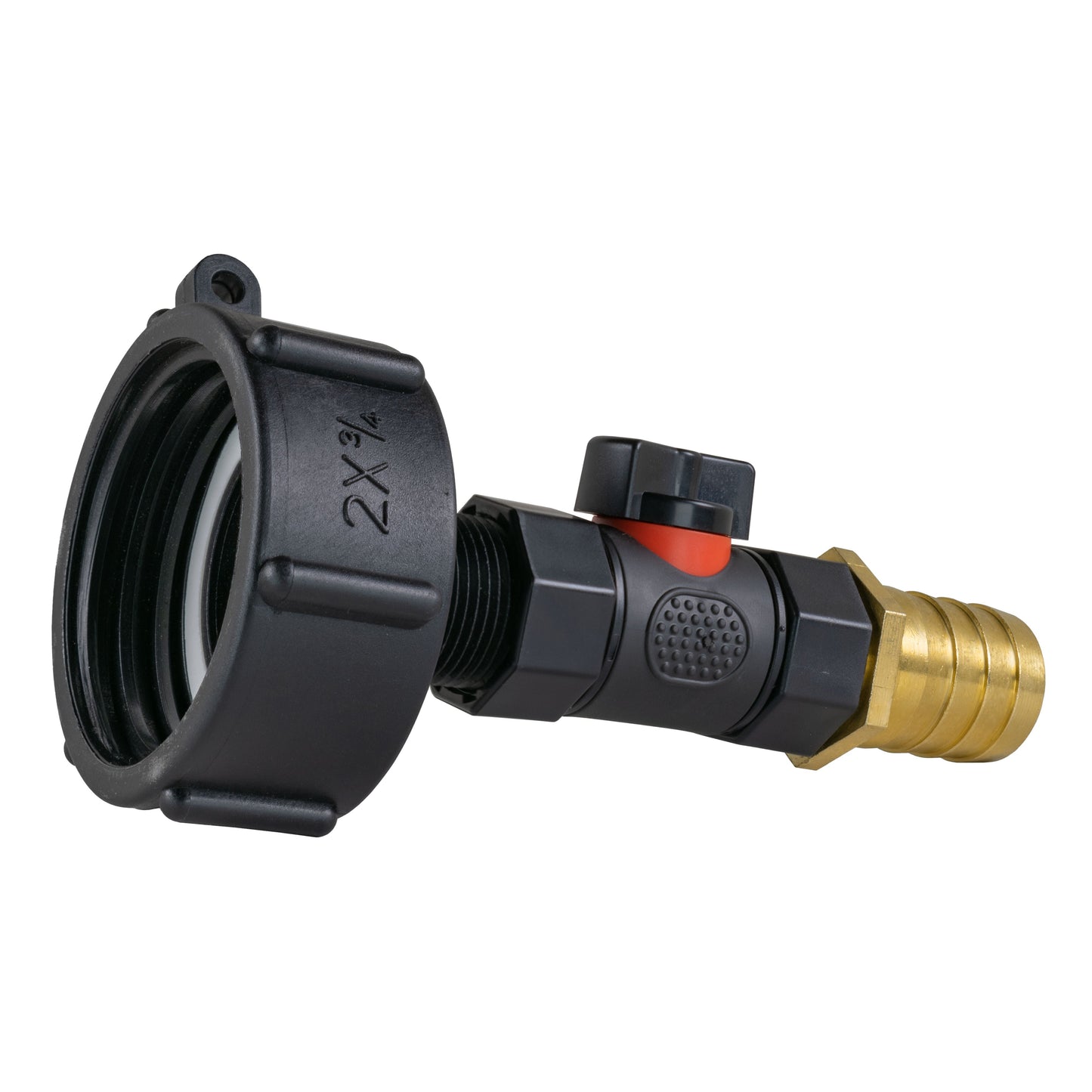IBC 2” S60X6 Cap with Integrated BSP Female Valve and 25mm Brass Hose Tail